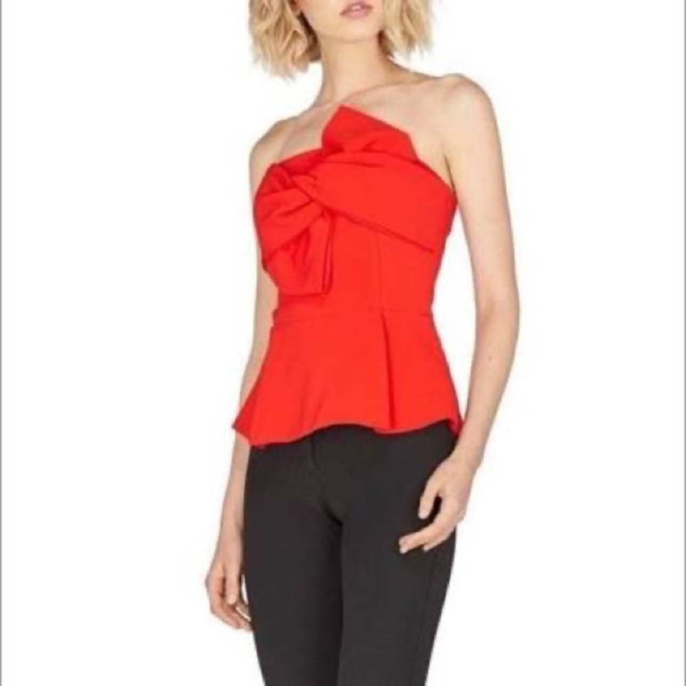 Adeline Rae for Anthropologie red strapless top nwt size m